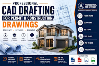 create professional cad drafting for permit and construction drawings