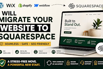 migrate wordpress wix shopify webflow website to squarespace website with SEO