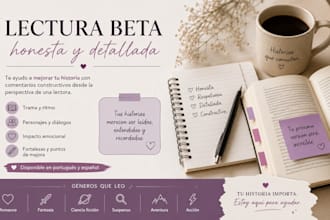 be your professional beta reader for fiction books