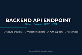 build a secure backend API endpoint for your app, node, express, rest, or jwt