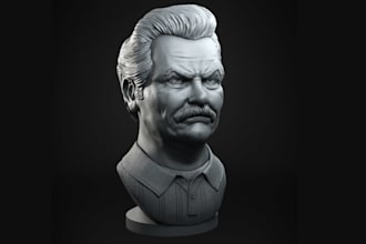 deliver 3d head bust for you