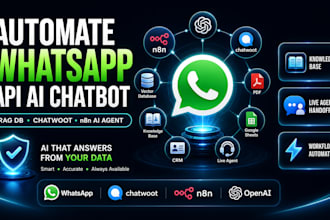 automate whatsapp API ai chatbot whatsapp ai bot rag db chatwoot n8n ai agent