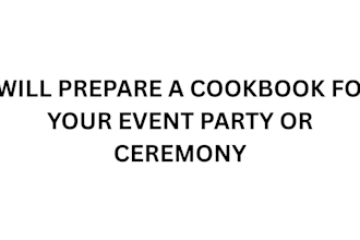 cookbook for your party or ceremony