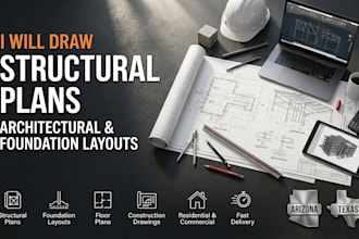 draw structural plans architectural and foundation layouts in arizona or texas