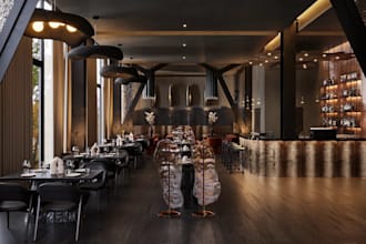 design bar cgi,3d photorealistic restaurant interior rendering, cafe,coffee shop