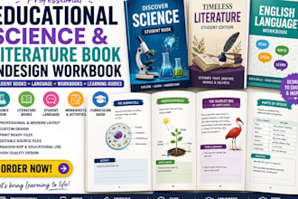do educational science book literature books student language indesign workbook
