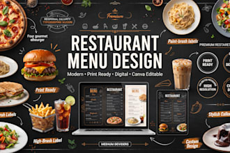 design a modern food menu, resturant menu, cafe menu, digital menu price list
