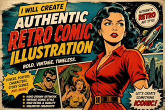 create authentic retro comic illustration