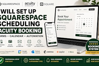 set up squarespace website  scheduling acuity booking forms calendar automation