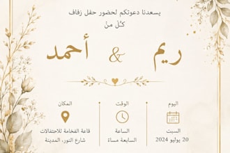 design a modern wedding invitation using canva