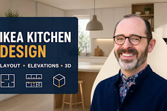 design your ikea kitchen planner layout, cabinets, elevations and 3d rendering