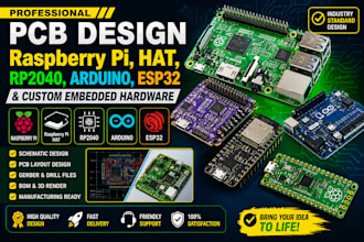 design arduino pcb,raspberry pi hat,led controller,esp32,stm32 imbedded hardware