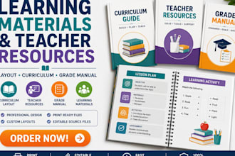 create learning book materials teachers resources layout curriculum grade manual