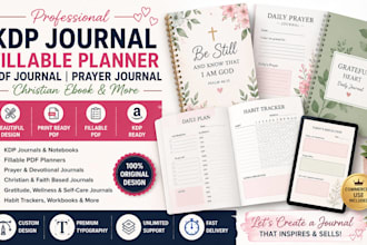 design kdp journal fillable planner pdf journal prayer journal christian ebook