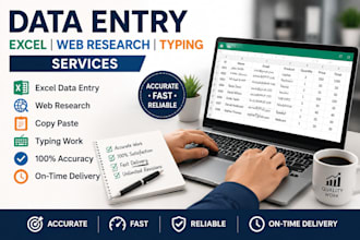do accurate data entry, copy paste, typing and web research