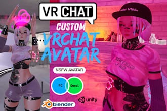 custom vrchat avatar VR character vrc 3d character nsfw model VR chat humanoid