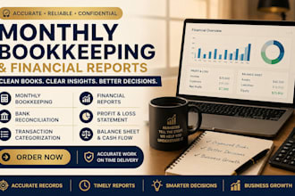 do monthly bookkeeping and prepare financial reports and datev