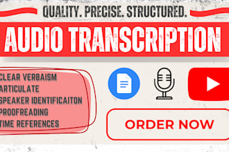 professionally transcribe audio and videos for you