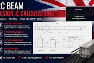 calculate reinforced concrete beam sizes and design structural drawings