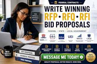 write rfp rfq rfi bid proposals for federal small business goverment contracts