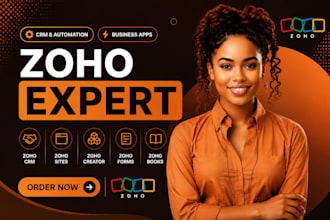 setup zoho crm system, zoho sites, zoho creator, automation zoho form, zoho book