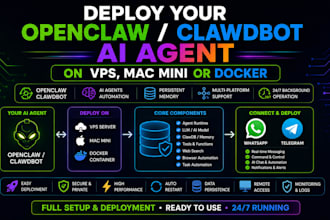deploy your openclaw clawdbot ai agent on vps mac mini, docker whatsapp telegram