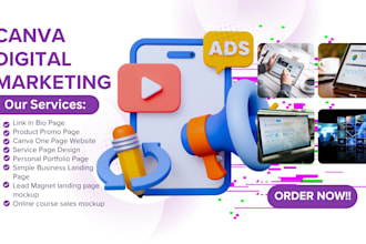design website landing page link in bio personal portfolio product promo page