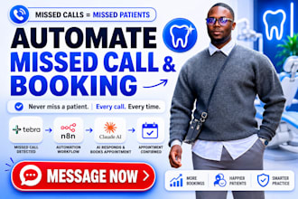 setup dental clinic missed call and booking automation with tebra n8n claude ai