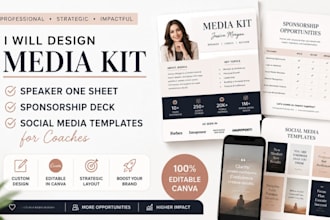design social media templates for coaches, speaker one sheet, sponsorship deck,