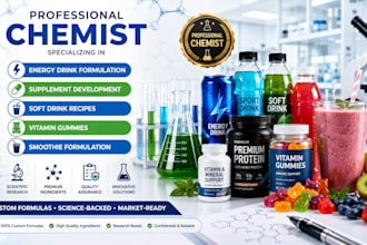 develop custom energy drink, supplement, soft drink, gummies, and smoothie