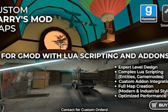create a custom garrys mod map for gmod with lua scripting and addons