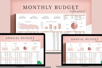 design editable budget, invoice, excel, google sheets spreadsheet templates