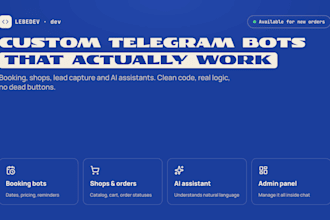 develop a custom telegram bot for your business