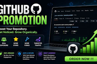 do organic github promotion to increase stars fork repo traffic