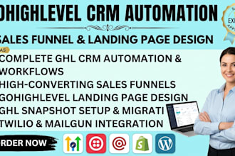do gohighlevel CRM automations, sales funnel website, gohighlevel landing pages