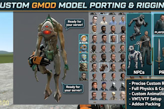 port and rig custom models for garrys mod gmod as player models, npcs, props