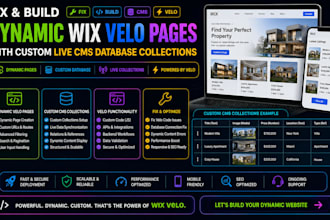 fix and build dynamic wix velo pages with custom live cms database collections