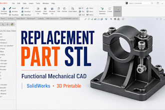 3d printable replacement parts, stl, step, solidworks functional mechanical cad