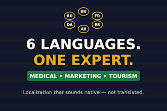 translate and localize french, spanish or english to arabic and darija