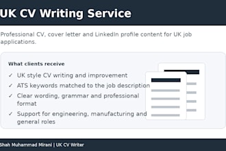 write UK CV cover letter and linkedin profile