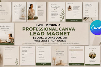 design a canva lead magnet, ebook, workbook, or  wellness PDF guide for coaches