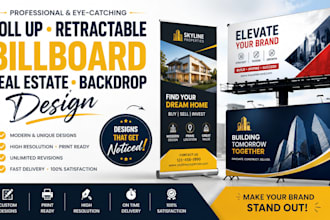 design roll up retractable banner billboard real estate banner backdrop design