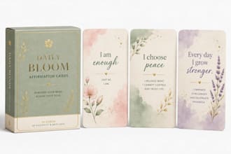 design custom affirmation card decks, motivational cards and self care cards