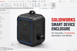 do solidworks smart device enclosure, iot housing, fusion360 wearable cad model