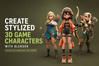 create stylized 3d game characters with blender character modeling for games