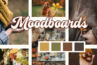 design an aesthetic mood board, color palette and visual identity