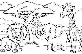 draw coloring book illustration for children