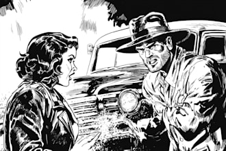 comic book illustration with comic book