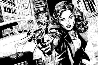 digital comic book illustration graphic novel colored