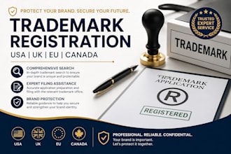help with trademark registration and trademark search in the USA, UK, eu